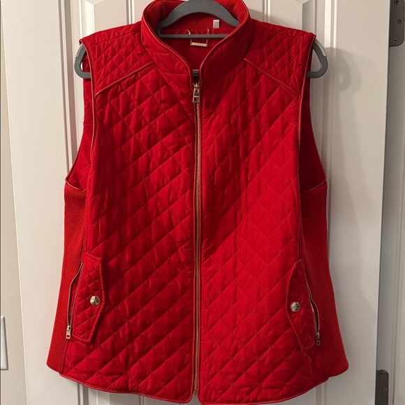 Chico's Vibrant Red Quilted Vest - Picture 1 of 6